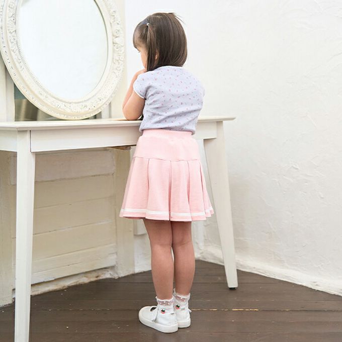 日本 Lycee mine - 100%棉 印花蕾絲滾邊短袖上衣-薄荷綠