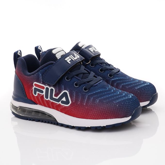 FILA - 氣墊慢跑運動鞋-3-J402X-313藍紅(中大童段)-運動鞋-藍紅