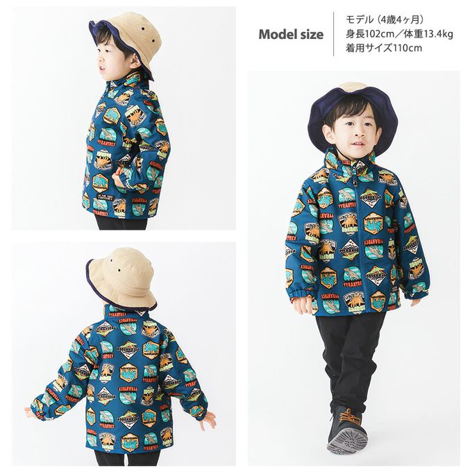 日本 ZOOLAND - 撥水加工 防風刷毛鋪棉外套-獨角獸-水藍