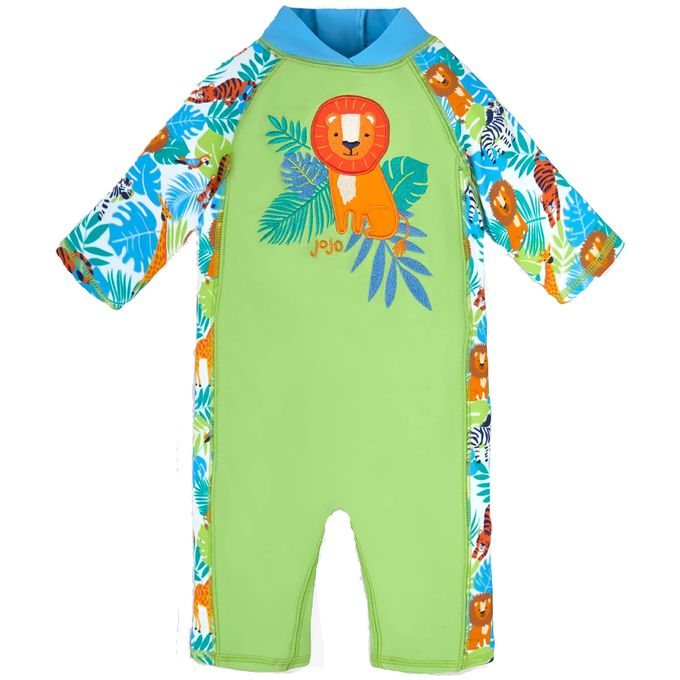 英國 JoJo Maman BeBe - 嬰幼兒/兒童連身式防曬泳裝-叢林探險