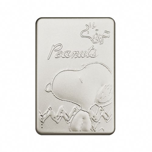 SNOOPY 20W PD超薄磁吸無線快充行動電源 10000mAh-浮雕微笑-鈦色