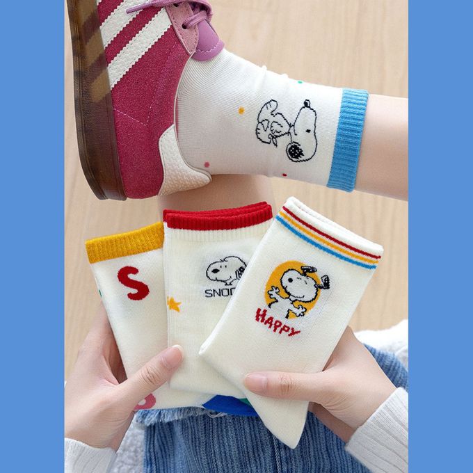 SNOOPY多巴胺世界中筒棉襪