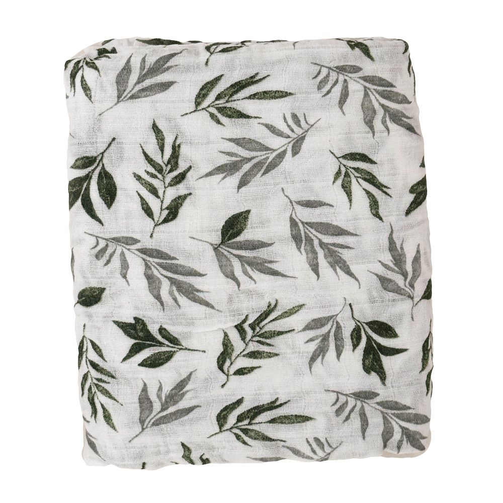 多功能紗布包巾 大尺寸 雙層純棉包巾蓋被-葉子 (120*110cm)