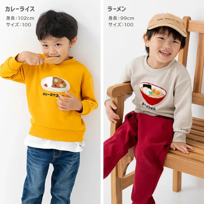 日本 Chil2 - 食物立體刺繡長袖上衣-地瓜-紫