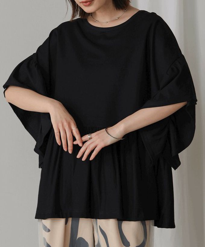 日本 Bab - 透氣嫘縈飄逸大寬袖上衣-黃綠