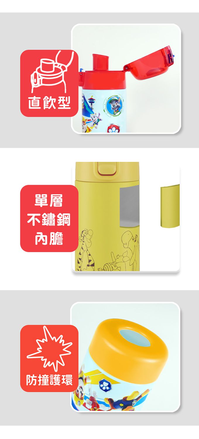 日本 SKATER - 不鏽鋼冷水壺(350ml)直飲-汪汪隊立大功