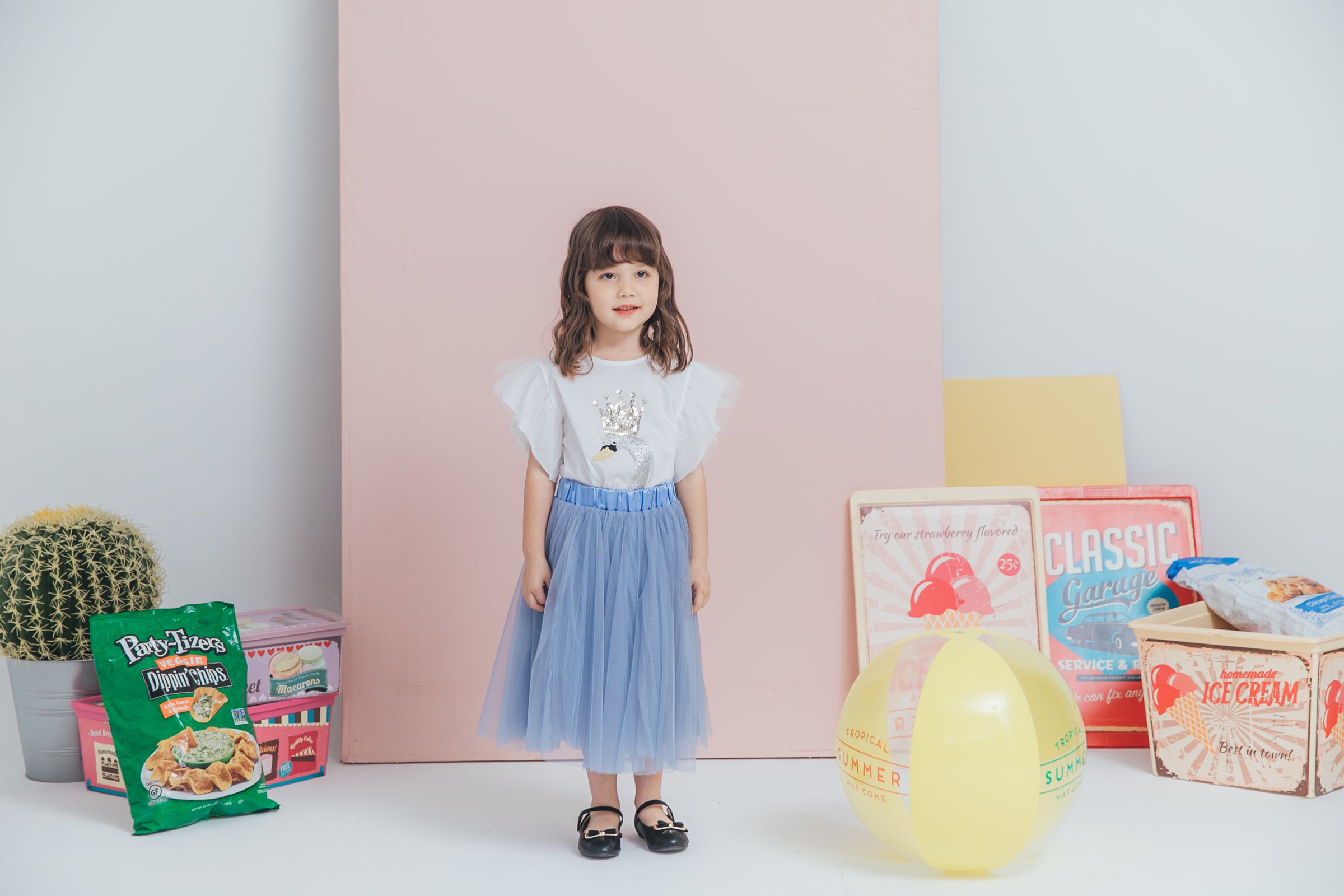 Peachy - 北鼻款*獨家訂製綿柔法式浪漫三層蓬紗裙-三層蓬版-仙杜瑞拉藍