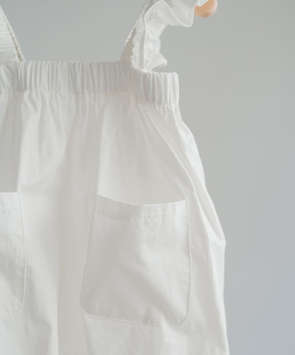 日本 riziere - 可愛荷葉澎澎燈籠吊帶褲-黑