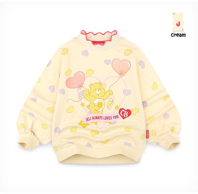 韓國 Jelispoon - (聯名款)愛心氣球印長袖套裝-奶油黃