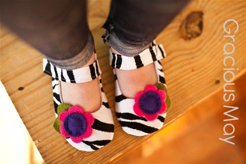 美國 Gracious May - 純手工嬰兒鞋/寶寶鞋/學步鞋-斑馬線條 瑪莉珍鞋