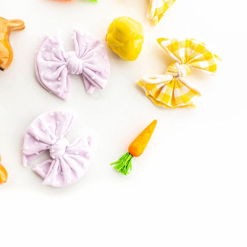 美國baby bling - 蝴蝶結髮飾/髮夾2入組-黃白格子