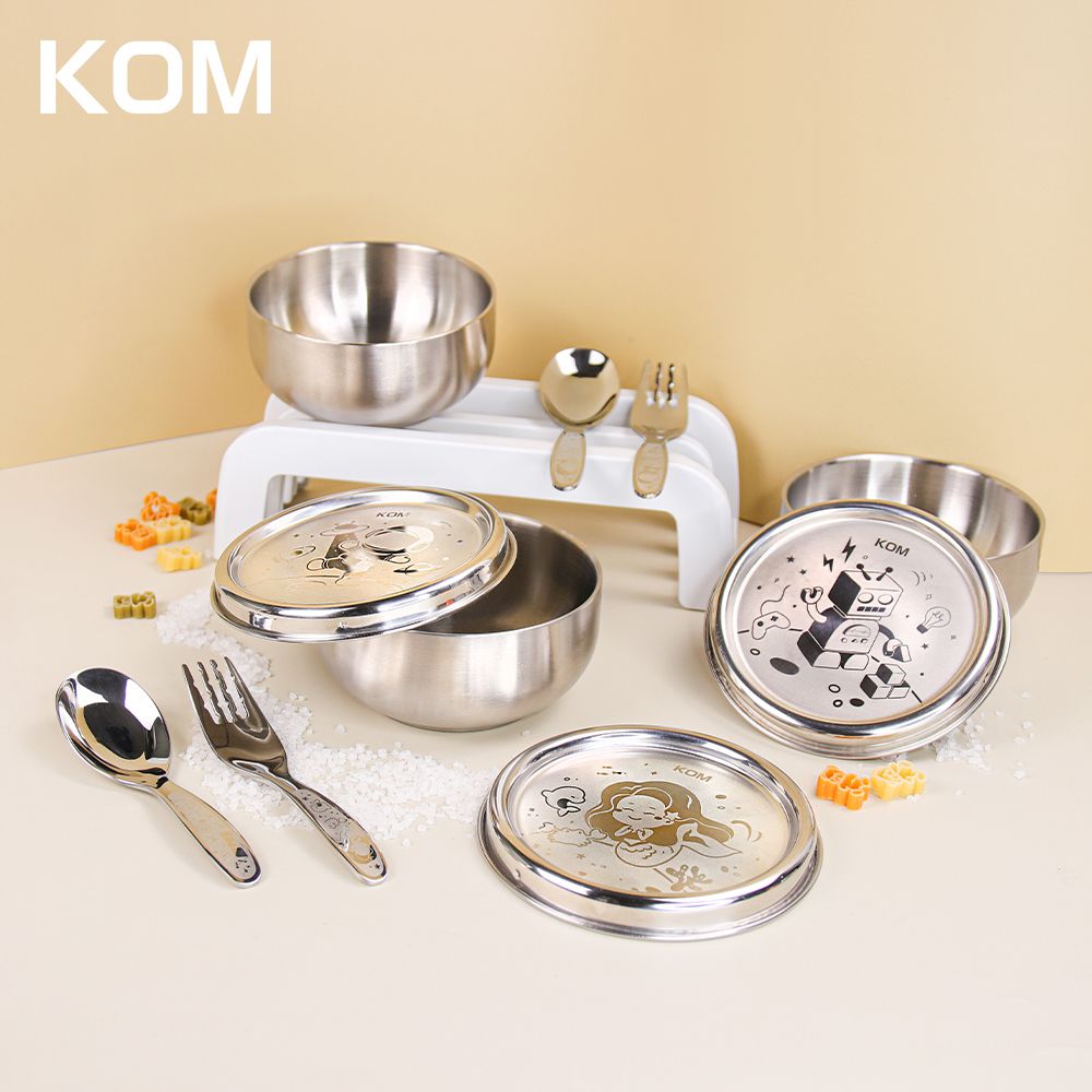 \現貨出清/ $69起【KOM】不鏽鋼兒童矽膠隔熱碗、幼兒園餐碗