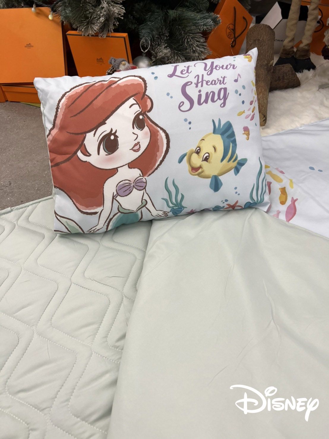 Disney 迪士尼 - 科技棉兒童三合一睡墊 -Q版美人魚-枕頭+枕套*1/睡墊*1/被子*1
