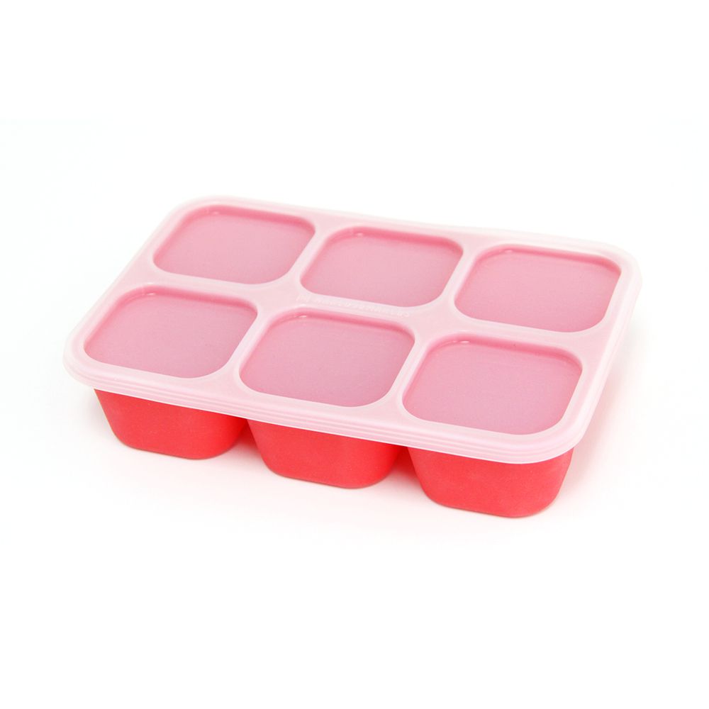 動物樂園造型矽膠副食品分裝保存盒-獅子(紅)