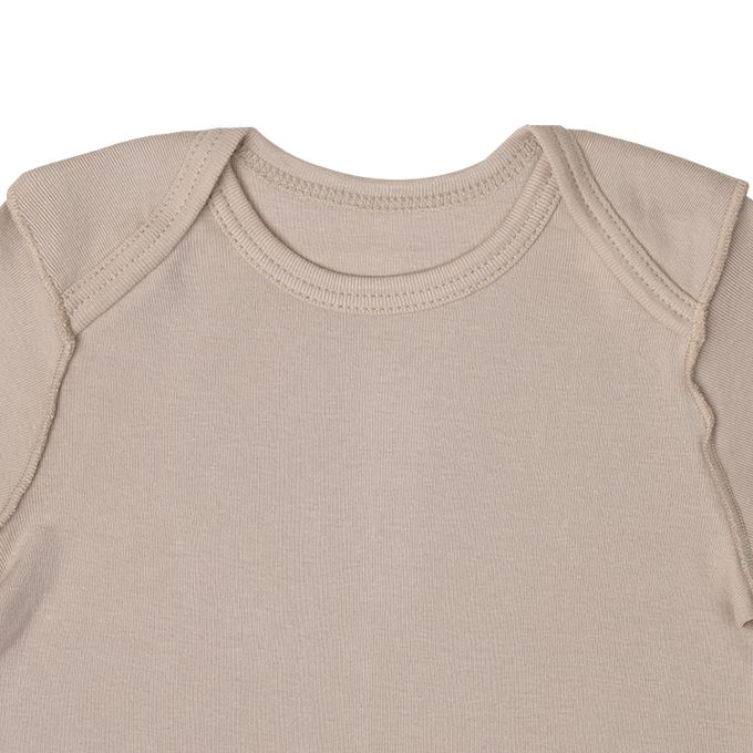 akachan honpo - 短袖有機包屁衣2件組-套頭式-咖啡色