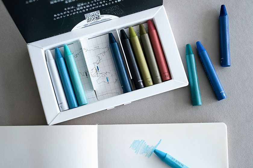 日本文具代購 - 日本製 Satellite Crayon Project 海+山蠟筆組-12色+12色-沒有名字的顏色