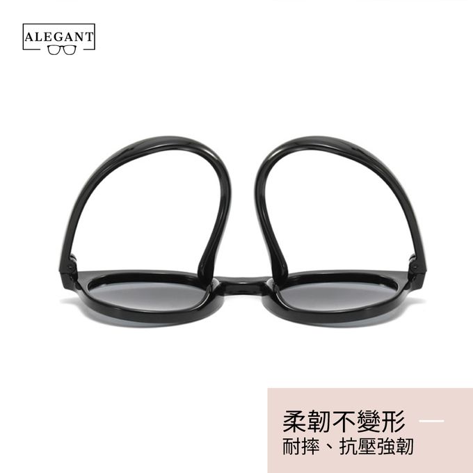ALEGANT - 奇幻探險小貓紫兒童專用輕量矽膠彈性太陽眼鏡/UV400圓框偏光墨鏡