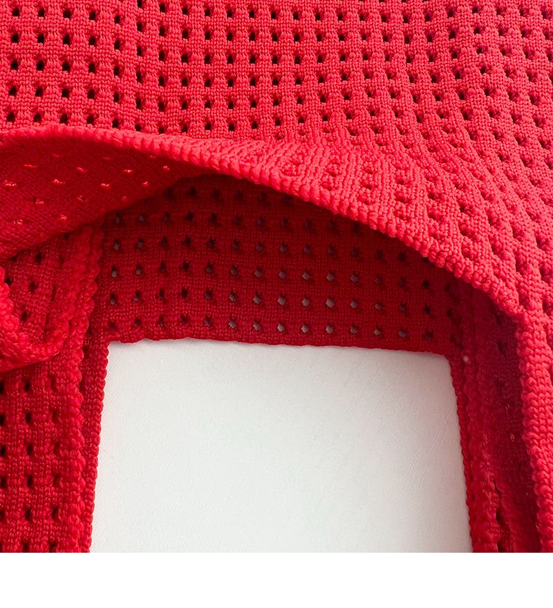 簍空休閒針織手拿包/手提包-草綠色 (20x35cm)