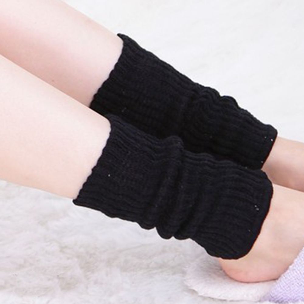 日本女裝代購 - 日本製 保暖襪套(絲綢添加)-長度23cm-時尚黑 (F)