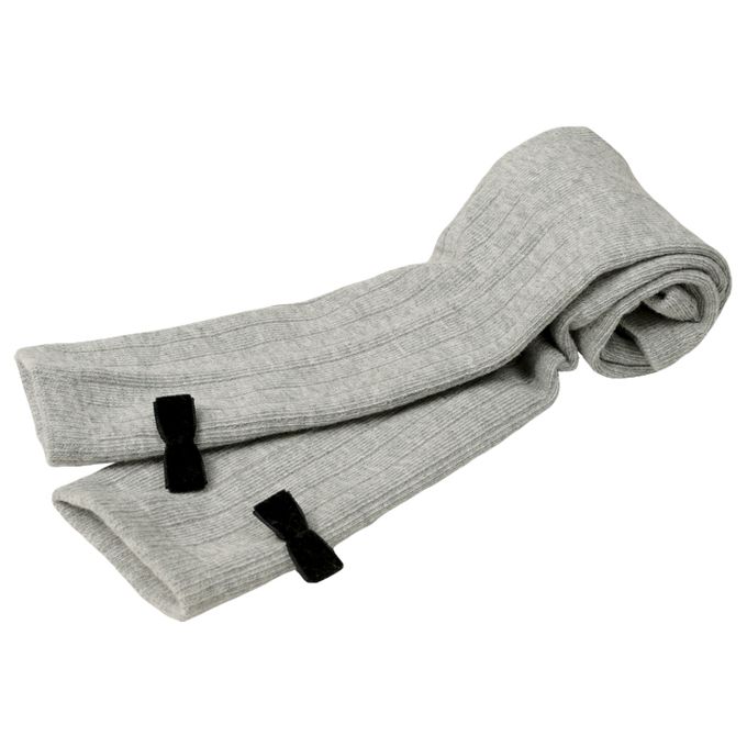 akachan honpo - 緊身褲-天鵝絨蝴蝶結-灰色