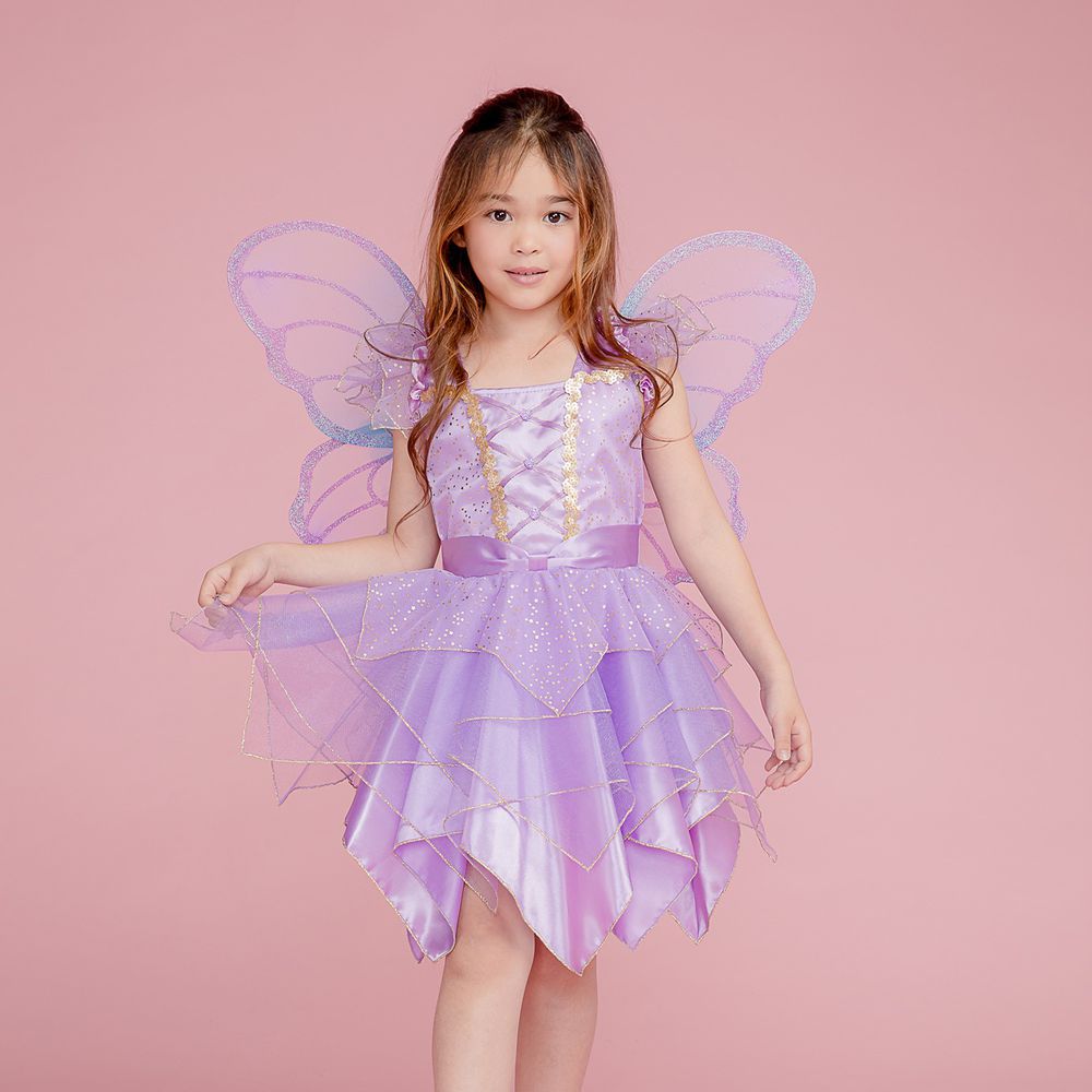 Love, Charlotte - 紫蝴蝶仙子裝-短裙背心洋裝及翅膀-內含洋裝+背式翅膀