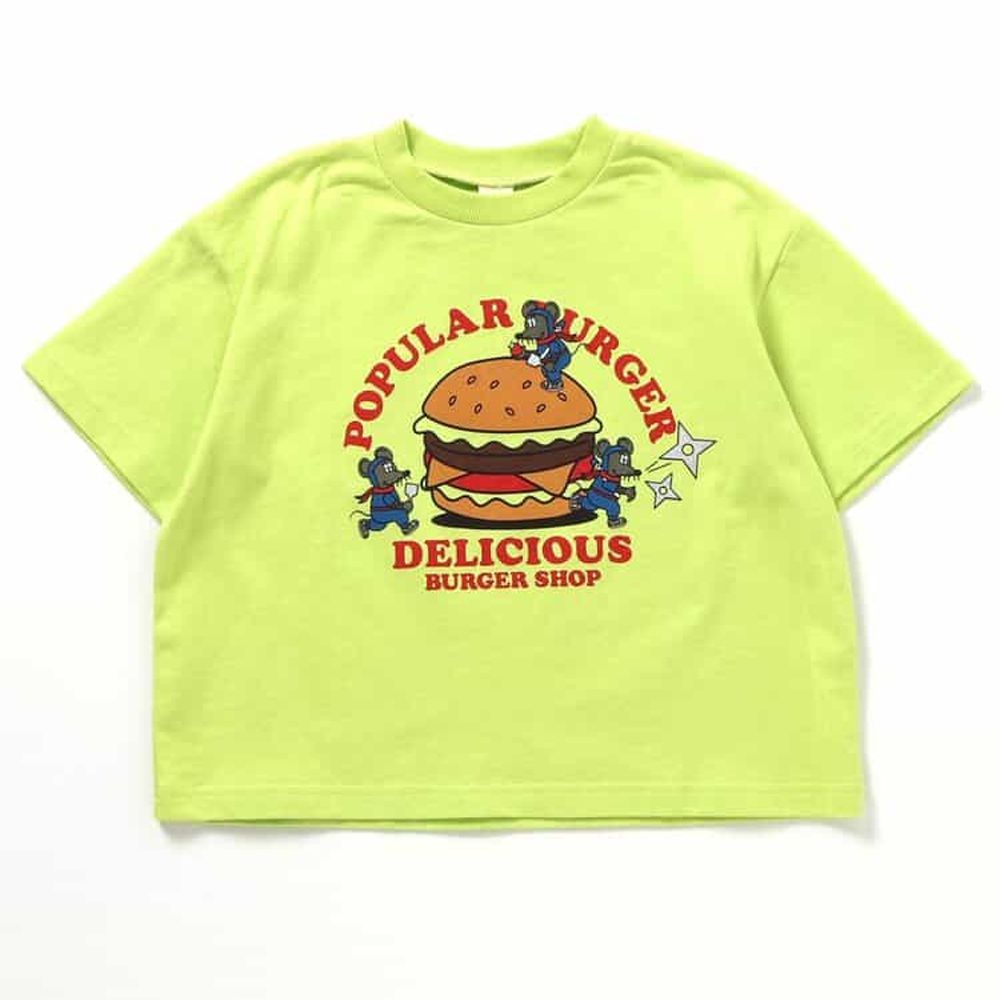 [限量]日本主題立體刺繡短袖上衣-老鼠忍者-萊姆黃