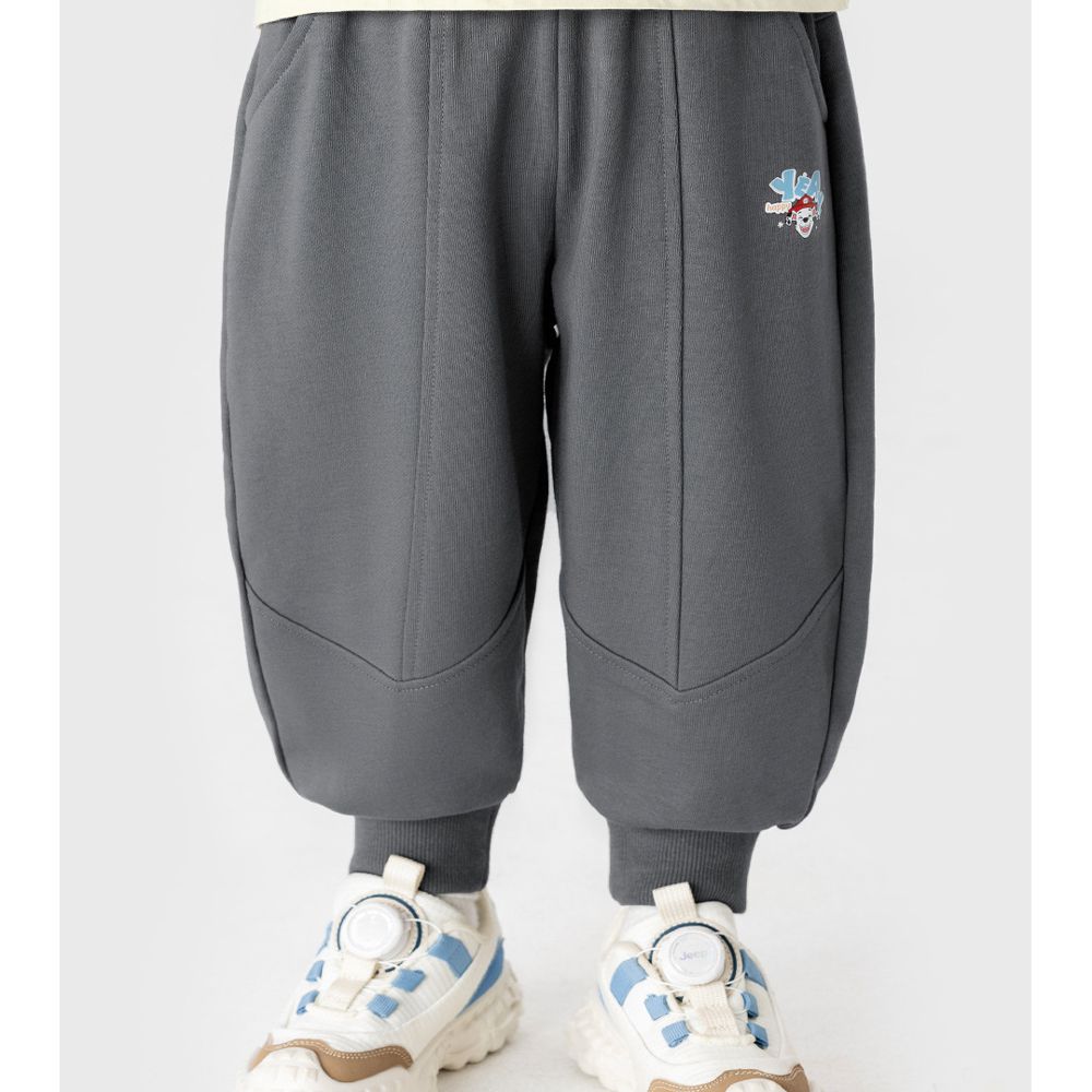 卡通汪汪隊耐磨彈性束口長褲-卡通人物毛毛-深灰