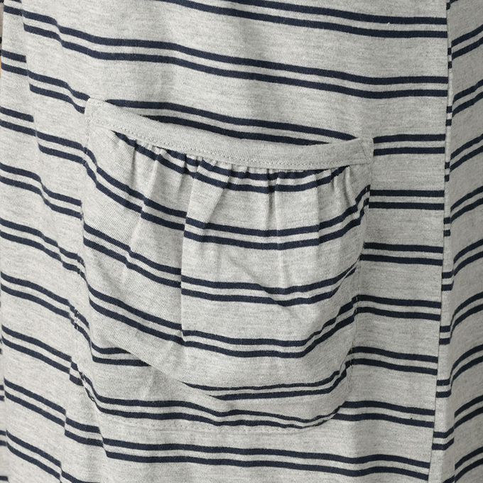 akachan honpo - 長袖洋裝-橫紋-灰色 (M~L)