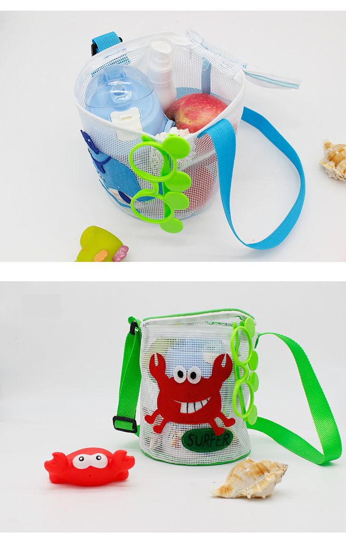 立體造型兒童斜背玩沙包/水桶包-小魚-粉色 (17x15cm)