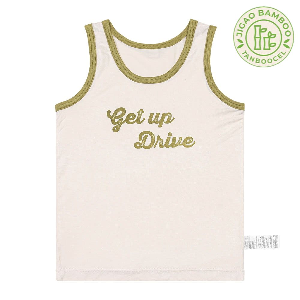 竹纖維抗菌除臭透氣背心內衣(男寶)-印刷文字-米膚