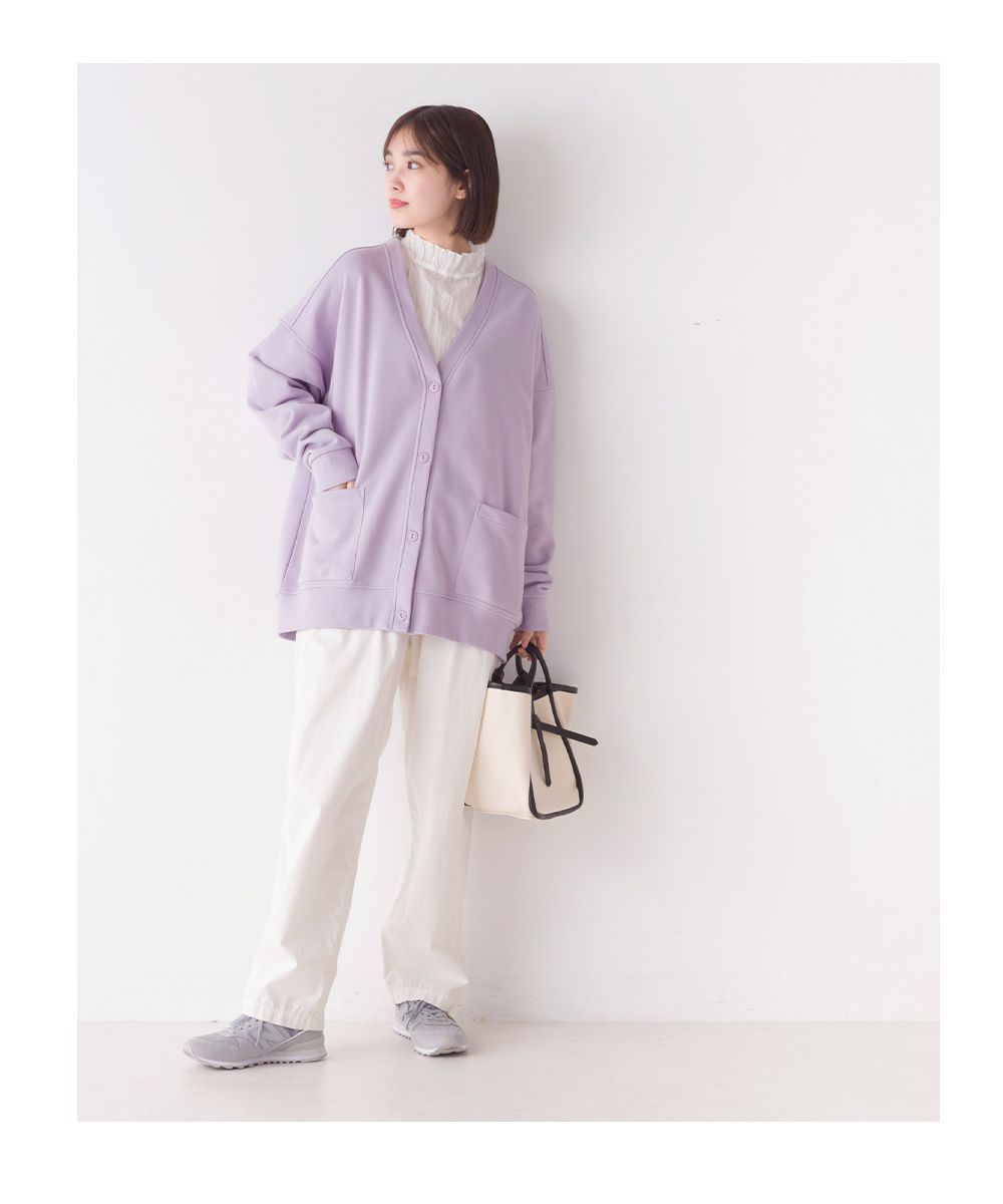 日本 OMNES - 百搭V領棉混舒適薄外套-大人-象牙杏