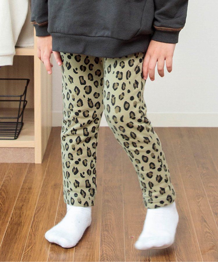 日本 BREEZE - 休閒百搭鬆緊長褲(9分丈)-碎花-淺鵝黃