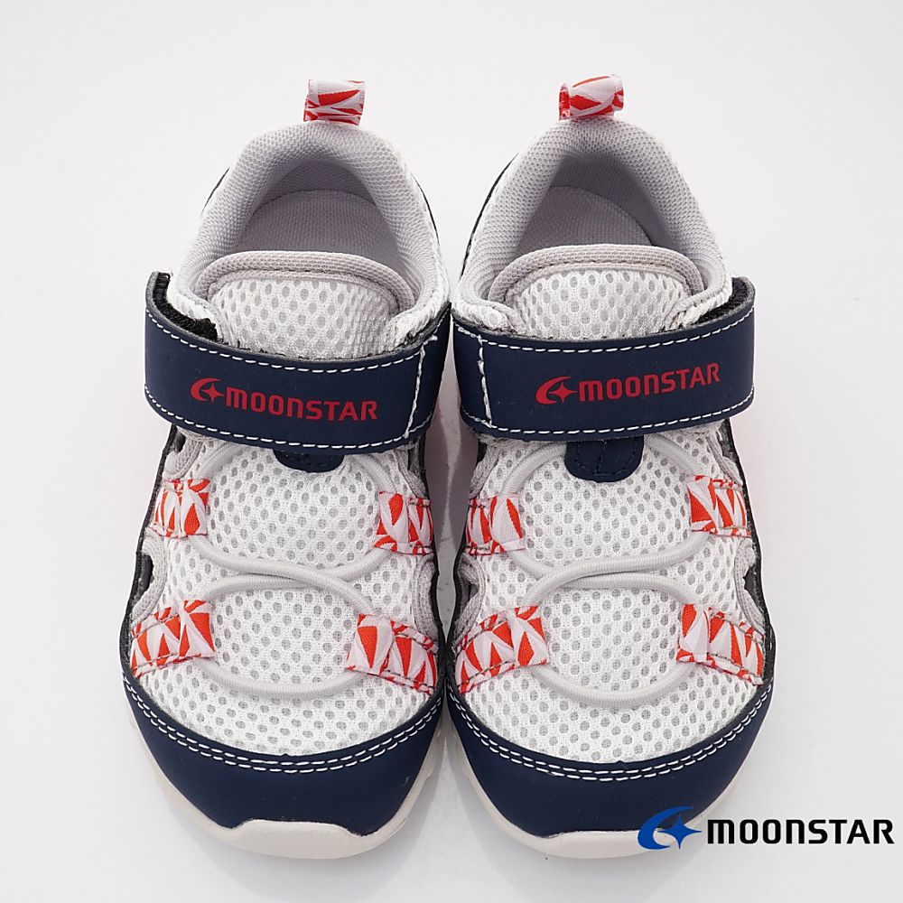 MOONSTAR日本月星 - 透氣寶寶學步鞋(寶寶段)-白藍
