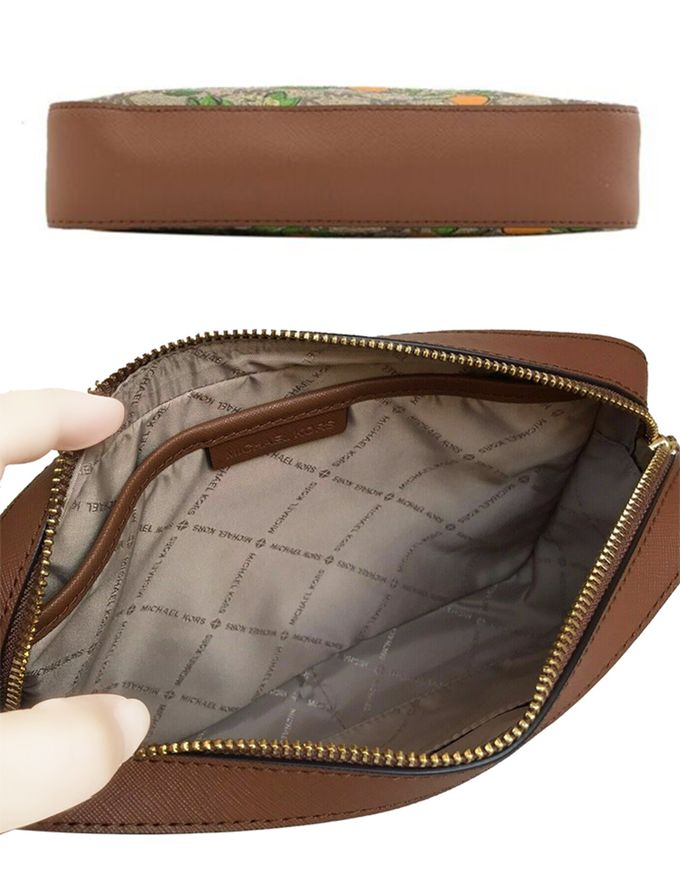 MICHAEL KORS - 印花皮革斜背包 (大桔大利)