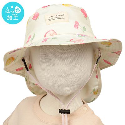 akachan honpo - 漁夫帽-防潑水加工滿版印花-白色