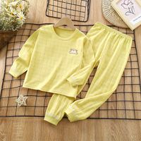 WarmNest - 純棉長袖家居服套裝-小熊頭-黃色
