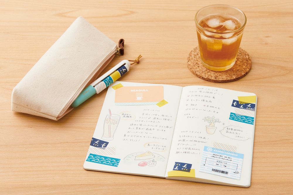 日本文具 Kanmido - maco 筆式紙膠帶收納切割器-限定款-粉橘紅鶴 (15mm專用)-含紙膠帶