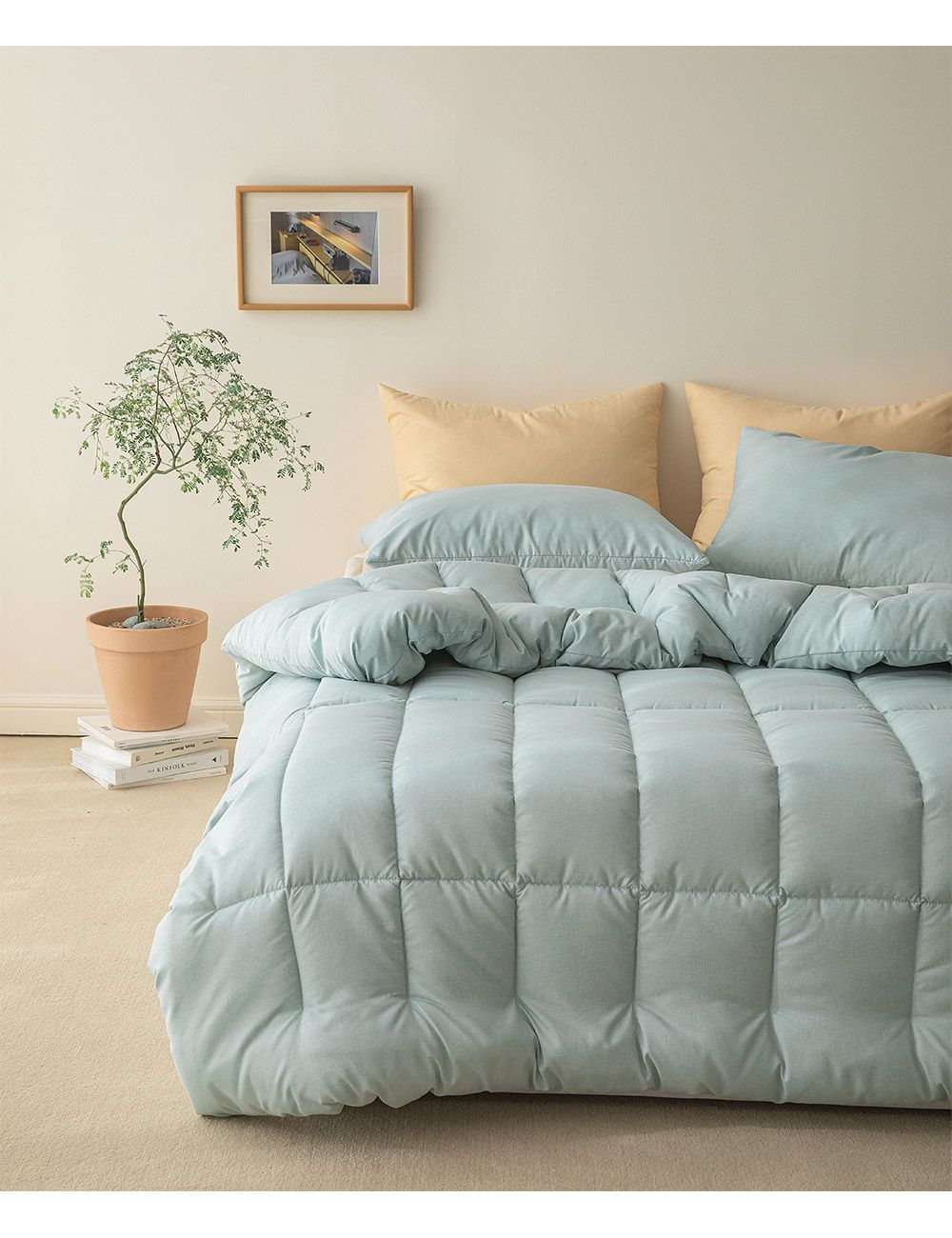 韓國 Maatila - 可水洗超細纖維桃皮感四季被-薄荷綠