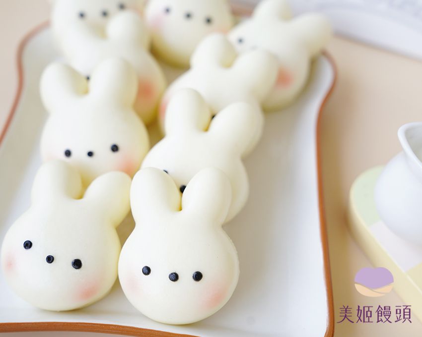 美姬饅頭 - 迷你小兔無糖鮮乳造型饅頭 (12入)-20g