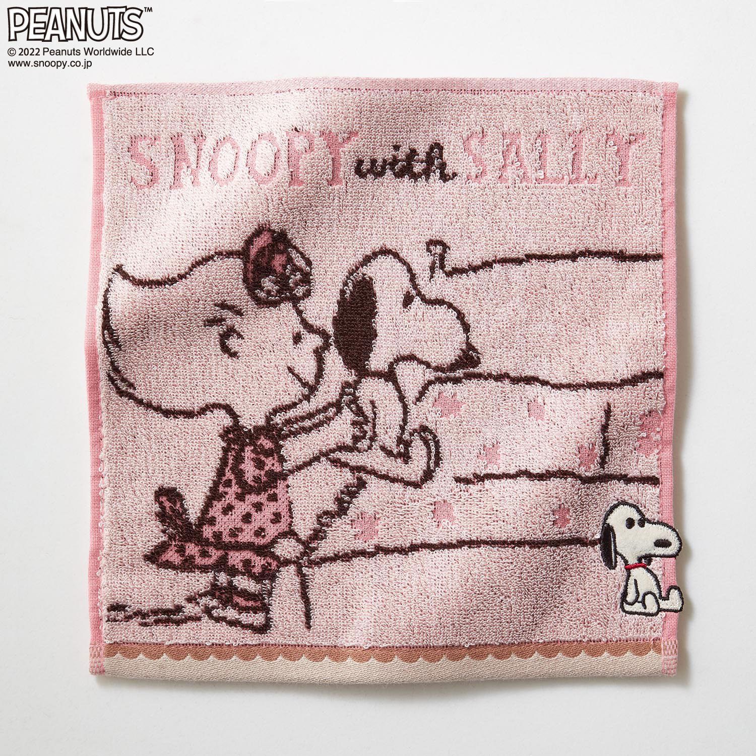 日本千趣會 - SNOOPY 抗菌加工純棉小手帕-莎莉晚安-粉紅 (25×25cm)