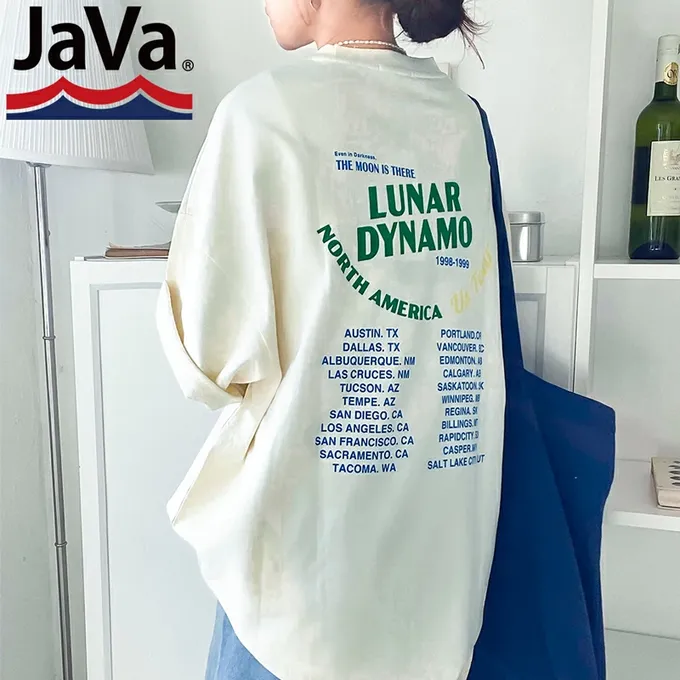 日本 Classical Elf - 100%棉美式復古印花T恤-粉紅