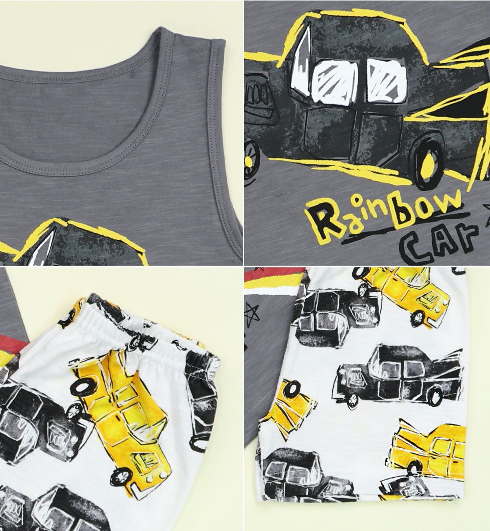 韓國 Mellisse - 韓製極致細柔無袖家居服(無螢光棉)-閃閃月亮冰淇淋-灰藍