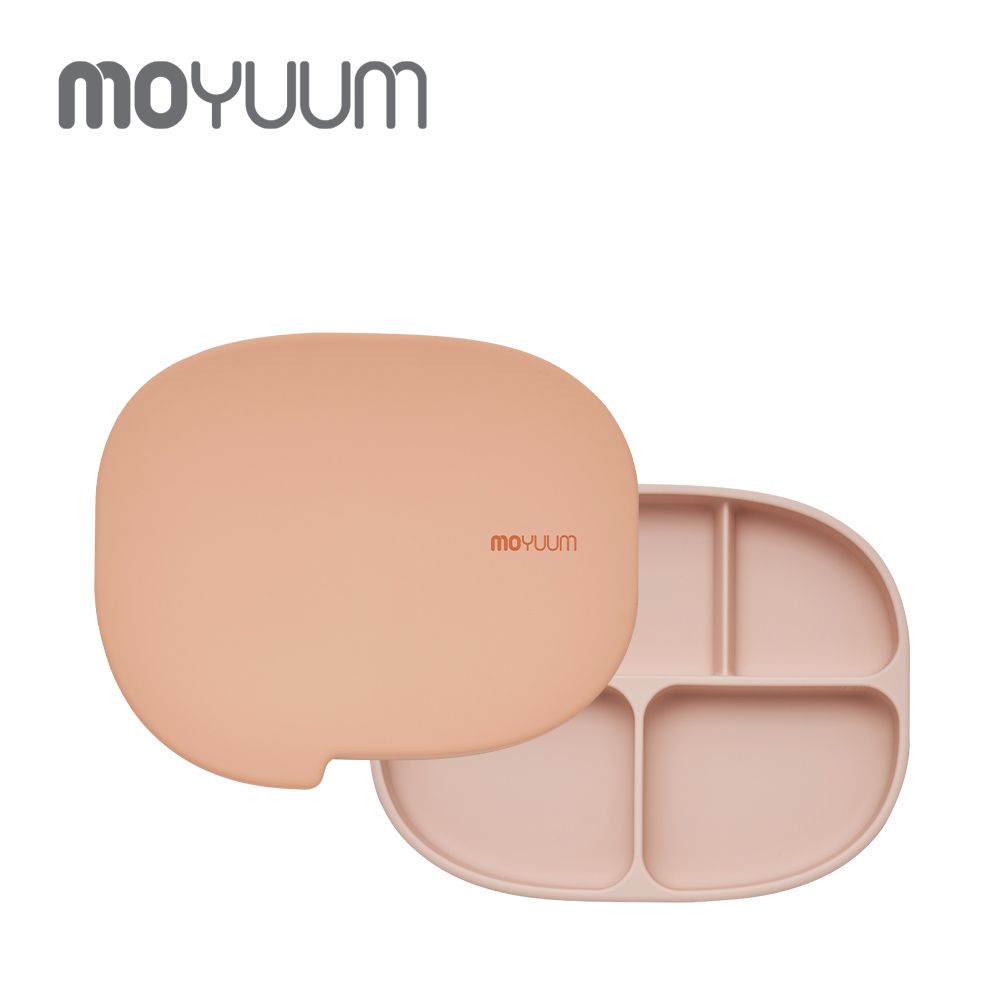 韓國 Moyuum - 白金矽膠吸盤式餐盤盒 對話框系列-焦糖玫瑰派