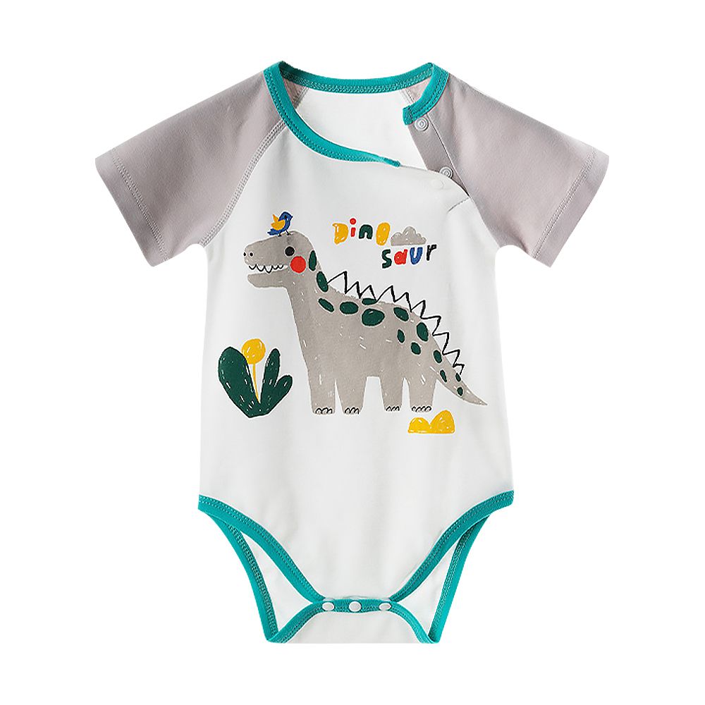 JoyNa - 寶寶包屁衣 可愛嬰兒短袖連身衣-恐龍小鳥