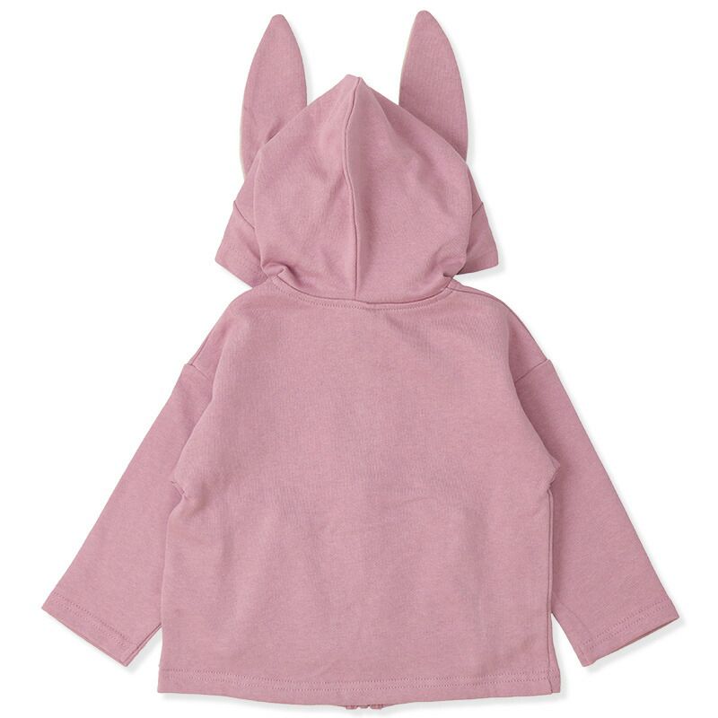 日本 ZOOLAND - 純棉動物耳朵薄外套-狐狸-橘