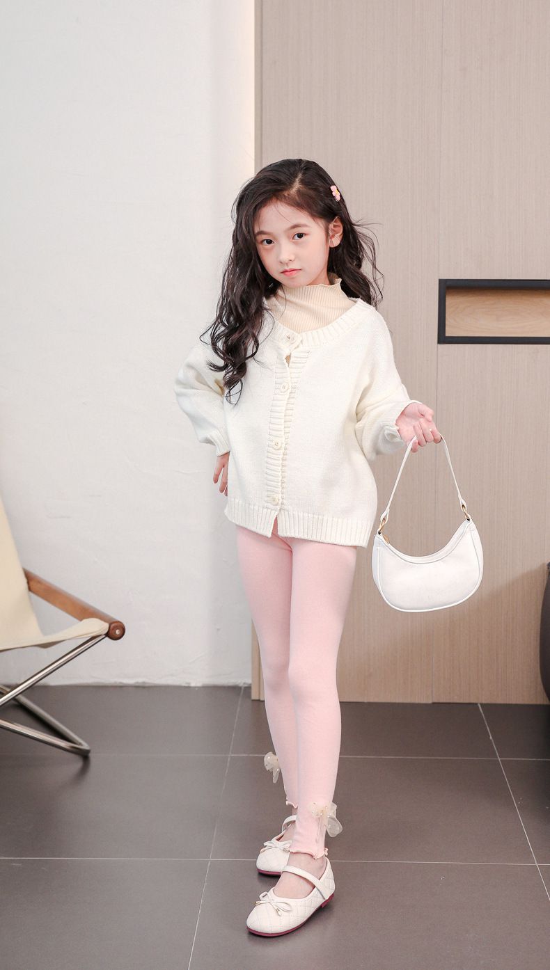 FANMOU - 唯美風木耳邊內搭褲-蝴蝶結-黑色