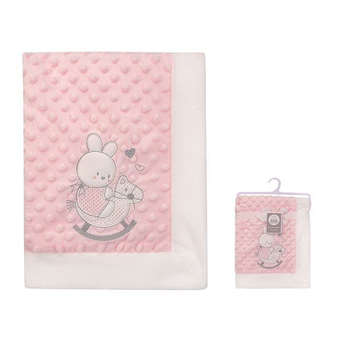 美國 Luvable Friends - 甜蜜寶貝超柔軟泡泡毯/包巾/嬰兒被/安撫毯 100x75cm-搖搖馬