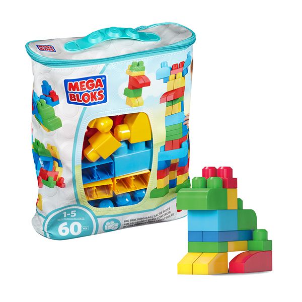 MEGA BLOKS - 費雪美高60片積木袋-藍