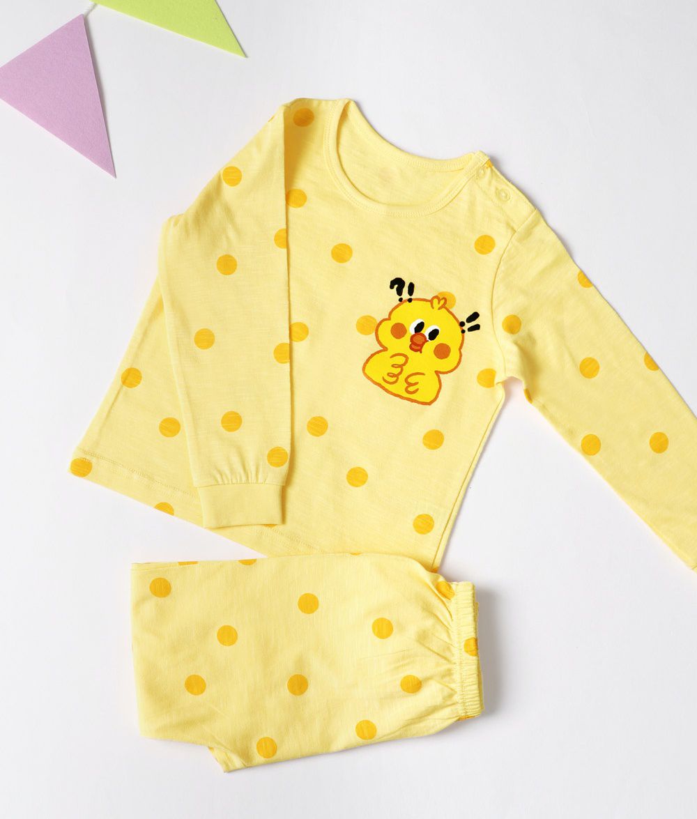 韓國 Mellisse - 韓製莫代爾透氣長袖家居服-點點小鴨