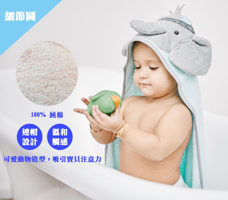 美國 Luvable Friends - 甜蜜寶貝100% 純棉嬰幼兒動物造型連帽浴巾/包巾-酷炫小猴子